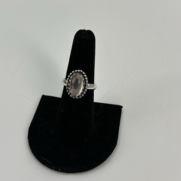 Clear quartz silver ring size 7 - Picture 2 of 4